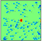 Fig. 1?The position of evacuee and burning area in the room.