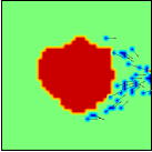 Fig. 1?The position of evacuee and burning area in the room.