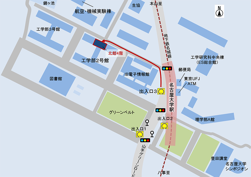 名古屋大学内での所在地